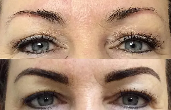 First Ombre Brows Before And After Picture