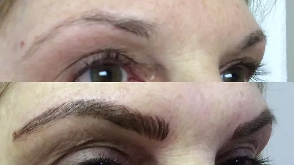 First 3D Nano Brows Before And After Picture